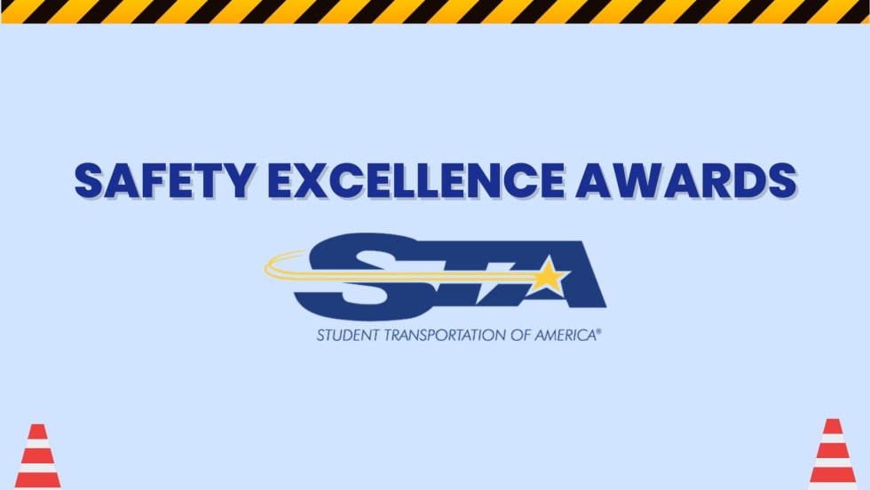 blue graphic with text that says Safety Excellence Awards