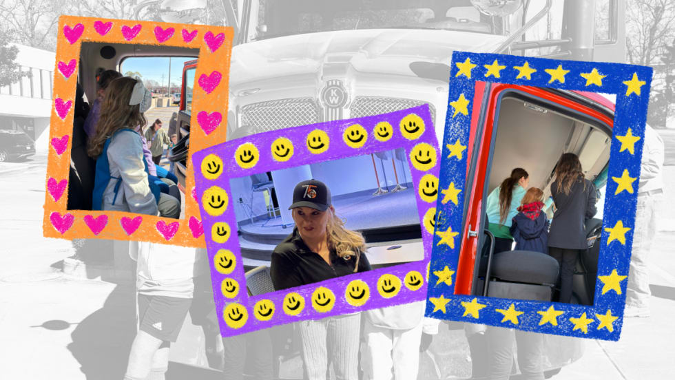 Girl Scouts at Touch a Truck event