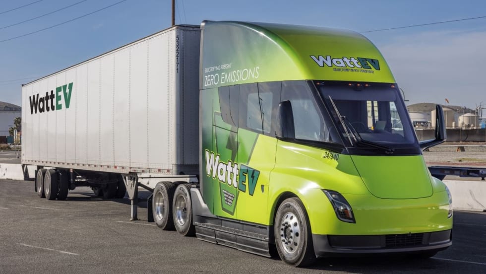 WattEV Tesla Semi truck.