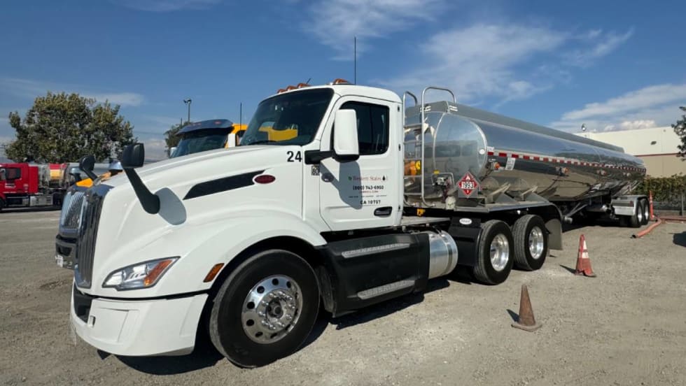 Western States oil tractor pulling a tanker trailer
