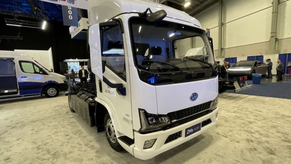 A ZM Trucks fuel cell cabover truck at ACT Expo 2024.