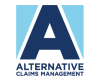 Logo for Alternative Claims Management, featuring a dark blue letter "A" within a light blue square background.