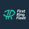 Teal emblem with bold white 'First Ring Fleet' text on navy background — sleek maritime branding for fleet logistics and transport services.