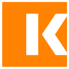 Konexial logo featuring a bold black letter K inside an orange square.