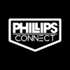 Phillips Connect logo stacked in white on black background 