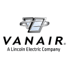 Vanair logo: sleek silver emblem above bold VANAIR lettering with 'A Lincoln Electric Company' tagline on a clean white background.