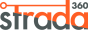 **Alt text:** Strada 360 logo featuring the word "Strada" in dark gray and orange with an orange line-and-circle graphic above it and the number "360" in dark gray in the upper-right corner.