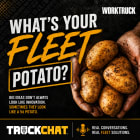Hands holding several potatoes beneath the headline "What's Your Fleet Potato?" illustrating how simple, unexpected ideas can create meaningful impact in fleet management.