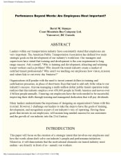 Performance Beyond Words: Are Employees Most Important?