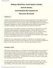 Making a World-Class Transit System a Reality