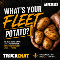 Hands holding several potatoes beneath the headline "What's Your Fleet Potato?" illustrating how simple, unexpected ideas can create meaningful impact in fleet management.