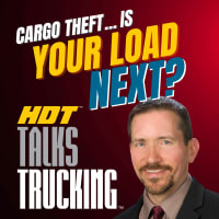 Podcast thumbnail saying "Cargo Theft: Is Your Load Next?"