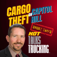 Podcast thumbnail saying "Cargo Theft on Capitol Hill"