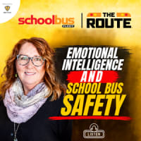 School Bus Fleet’s The Route podcast thumbnail featuring Kellie Doyle Bailey and host Amanda Huggett with the text “Emotional Intelligence and School Bus Safety.”