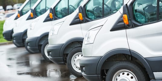 line of cargo vans