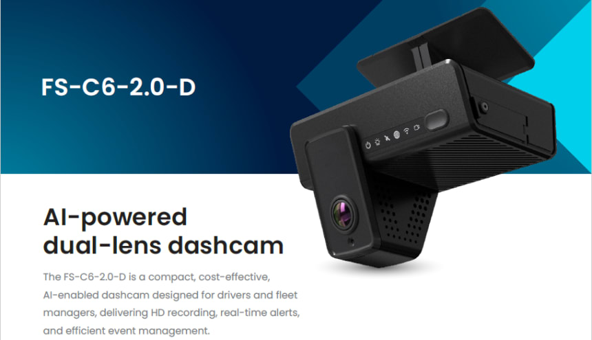 FS-C6-2.0-D AI-powered dual-lens dashcam.