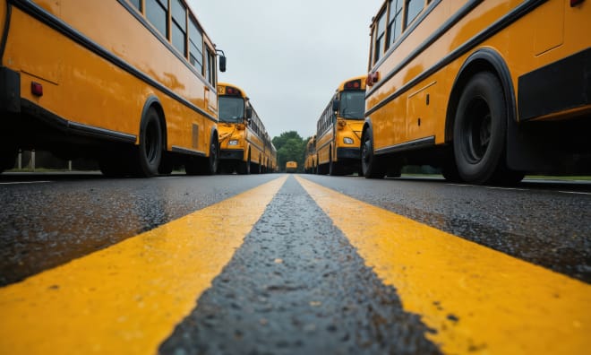 parked school buses