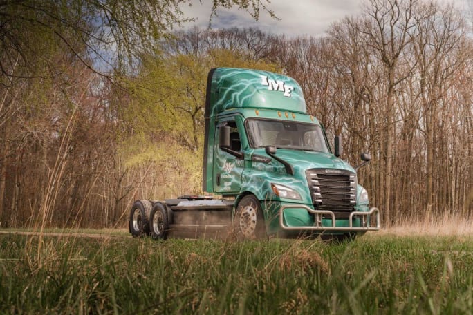 Freightliner eCascadia electric truck.