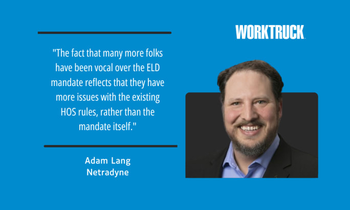 Adam Lang headshot and quote on blue background