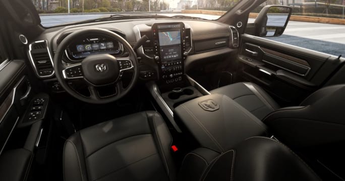 Photo of 2025 Ram 2500 Laramie interior. 