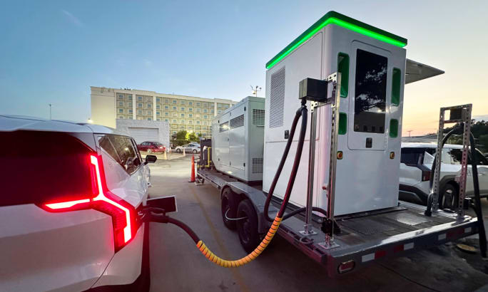 EV connected to a mobile charger