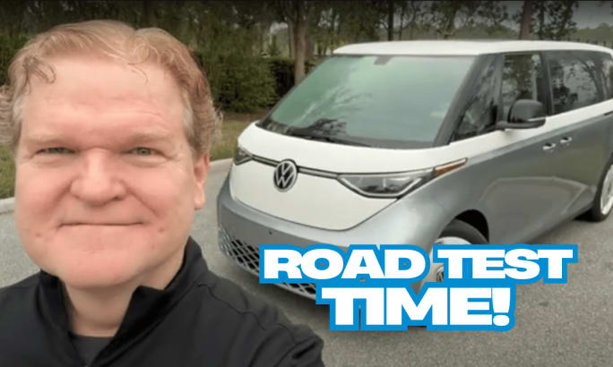Bobit Business Media's Colin Sutherland and the Volkswagen ID. Buzz
