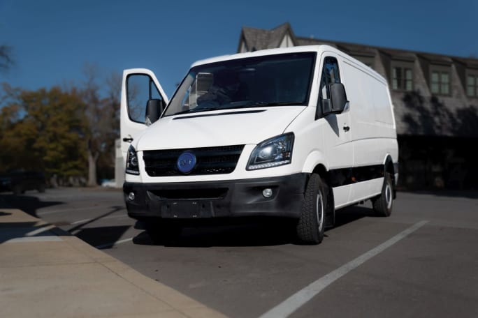 An Envirotech zero-emission delivery van, part of the NJ ZIP voucher program.