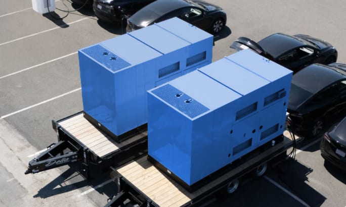 SparkCharge mobile power units for flexible EV charging. 