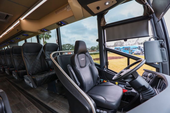 Interior of a 2026 VDL/Van Hool motorcoach