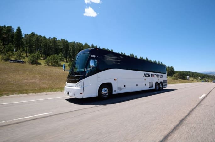 An ACE Express motorcoach