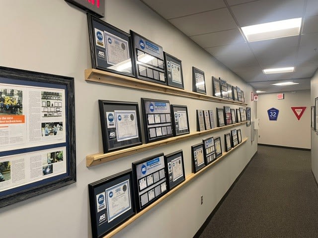 A dakota county wall of awards.