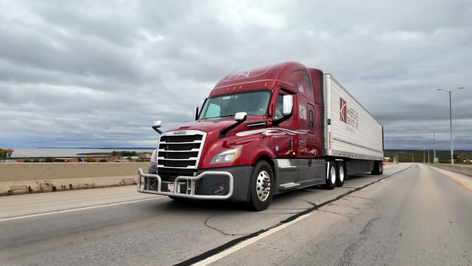 Photo of America's Service Line tractor-trailer on the highway