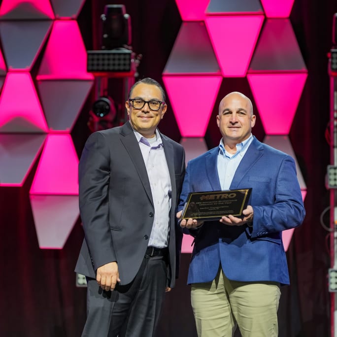 METRO's Alex Roman and Anchor Transportation's Jared Stancil at ABA Marketplace.