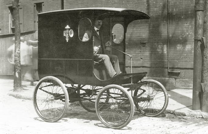 1897 Autocar delivery wagon.
