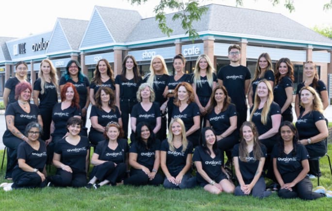 The team from Avalon Salon Spa outside the salon. 