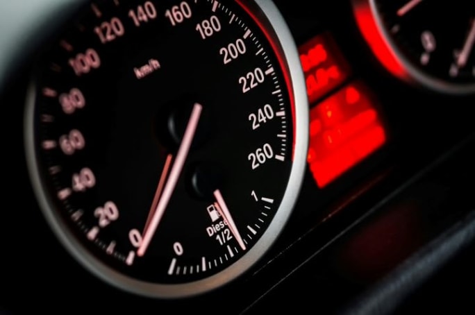 Photo of car's speedometer