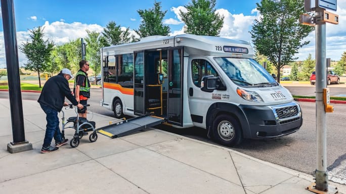 A Frontrunner paratransit vehicle