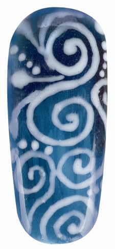 Nail How-to: Blue Ombre Scroll Nail