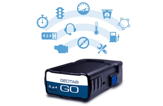 Geotab GO telematics device used for fleet tracking and data collection, supporting the City of Temple’s initiative to improve vehicle performance, maintenance and safety.