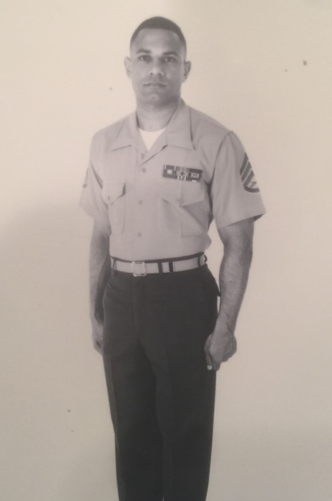 A black and white military portrait of a man in formal dress.