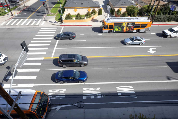 An LA Metro bus lane enforcement shot