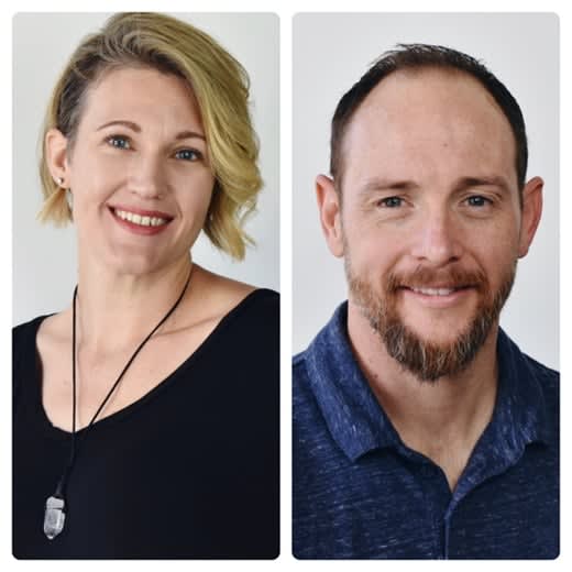Heather and Wayne Mogel, owners of Cre Hair Studio in Highland, California.