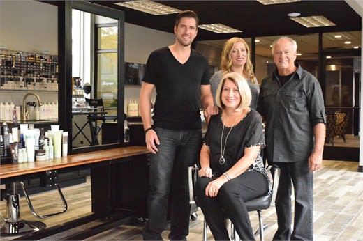 Jerad Rushlow, Jenee Osborne, Gary and Mary (seated) Rushlow, owners of Daybreak Salon in Wyandotte, Michigan.