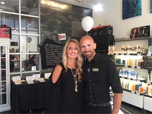 Michelle Steimann and Ryan Campbell, managers of Ginger Bay Salon and Spa in Kirkwood, Missouri.