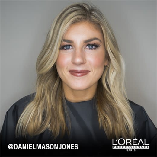 Before: This highlight client wants more light around her face.