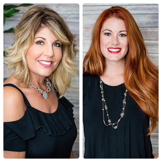 Karyn Hudson and April Vallandingham, owner of S-Kape Salon and Spa in Leonardtown, Maryland.