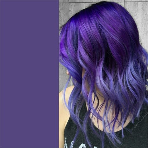 Created with Pravana Vivids Violet at root and Vivids Silver with drops of Violet through mid-shafts and ends.