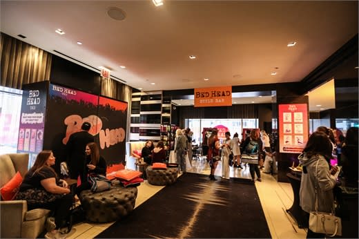 The lobby of the Hard Rock Chicago was transformed into the Bed Head Hotel.