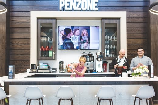 The new coffee bar at Penzone Salons + Spas in Powell, Ohio.