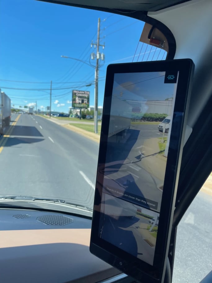 Mack rear-view camera system. 